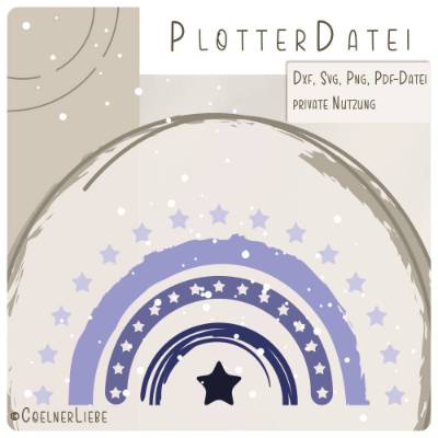 Plotterdatei Sternen Regenbogen | himmlisches Design für deine DIY-Projekte