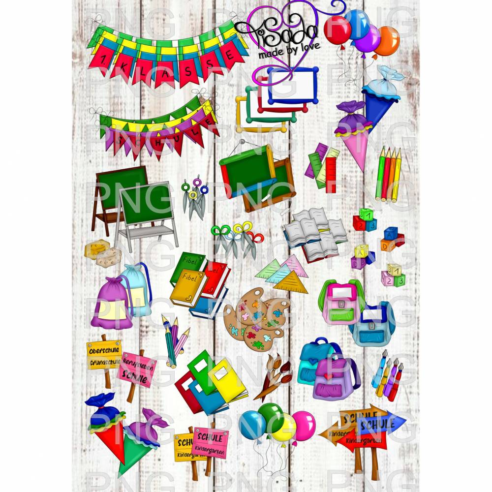 Großes Digiset "Schule", PNG Bild 1