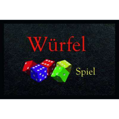 Fußmatte Würfel Spiele Matte 40x60cm