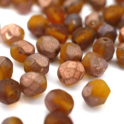 20 Matte Topaz Capri Gold böhmische Perlen 6mm, tschechische feuerpolierte facettierte Glasperlen DIY Glasschliff
