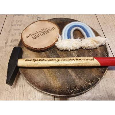 Personalisierter Hammer / individuelle Lasergravur / Geschenkidee für Vatertag, Geburtstag usw..