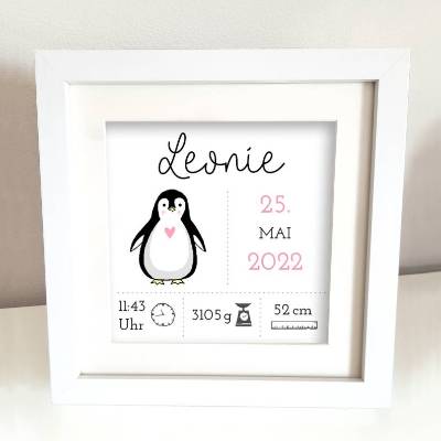 Bild zur Geburt | Geburtstag | Bilderrahmen | Taufe - INDIVIDUALISIERBAR