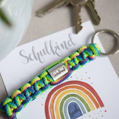 Schulkind Einschulung Schlüsselanhänger handgestempelt | personalisierter Schlüsselanhänger | Schulanfang | Schultüte