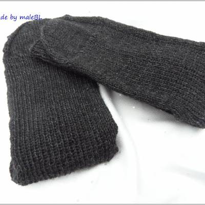 Handgestrickte Wollsocken dunkelgrau, Socken für Herren, Größe nach Wahl