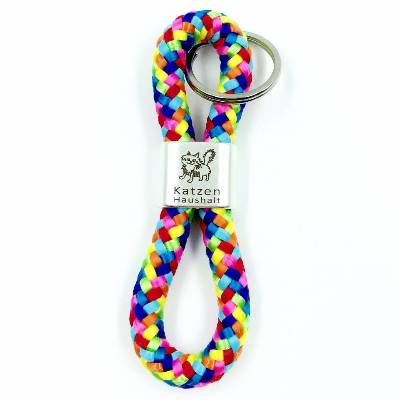 Schlüsselanhänger Katzen-Haushalt, Tier-Motive, Segel-Tau in 24 Farben