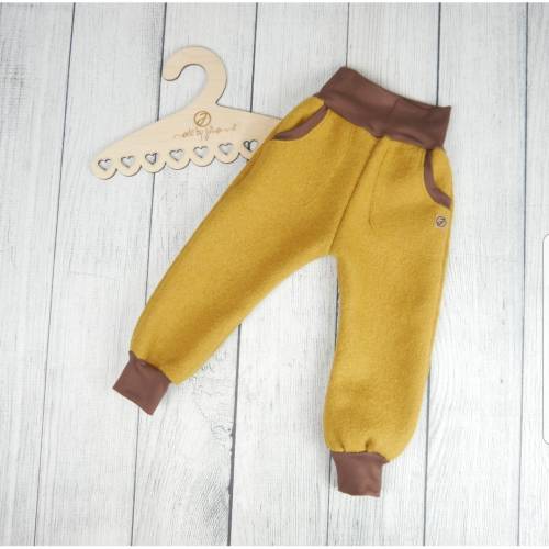 Walk Hose Pumphose mit Taschen Senfgelb / Walkhose