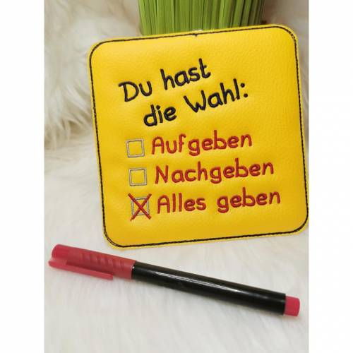 Mug rug Set "Alles geben" Stickdatei ITH