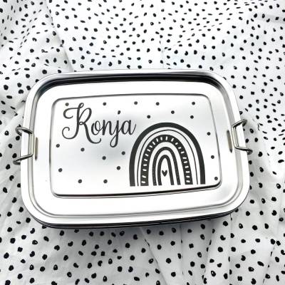 personalisierte Brotdose Edelstahl | Einschulungsgeschenk mit Namen | Geschenk für den Kindergarten