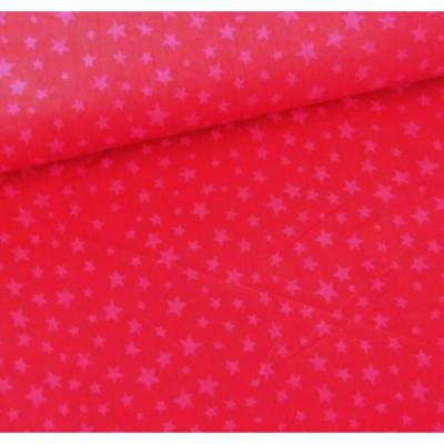 Popeline  Baumwollestoff  Patchworkstoff  Sterne  Rot