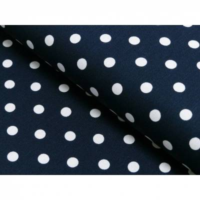 Popelin ♥ Baumwollstoff ♥ Patchworkstoff ♥ Polka Dots ♥ Dunkelblau