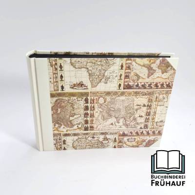  ABVERKAUF /// Fotoalbum Landkarte 21x16 cm innen schwarzer Fotokarton Urlaubsalbum 