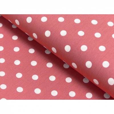 Popelin ♥ Baumwollstoff ♥ Patchworkstoff ♥ Polka Dots ♥ Koralle