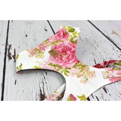 Softgeschirr für Hunde mit Rosen, creme und rosa, geblümt, Hunde, Hundegeschirr