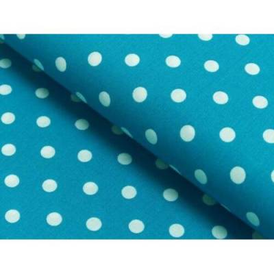 Popelin ♥ Baumwollstoff ♥ Patchworkstoff ♥ Polka Dots ♥ Türkis