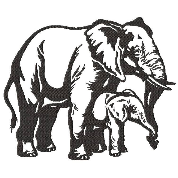 Stickdatei Elefant mit Kind 229x190 mm Bild 2
