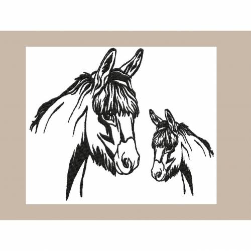 Stickdatei Esel in 2 größen zum besticken von Tshirts uvm