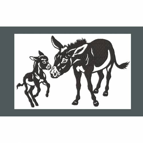 Stickdatei Esel 230x146 mm zum besticken von Tshirts uvm