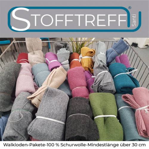 Walkloden-Walkstoff-100 % Schurwolle-Stückware-Mindestlänge ca. 30 cm bei voller Breite-verschiedenste Farben