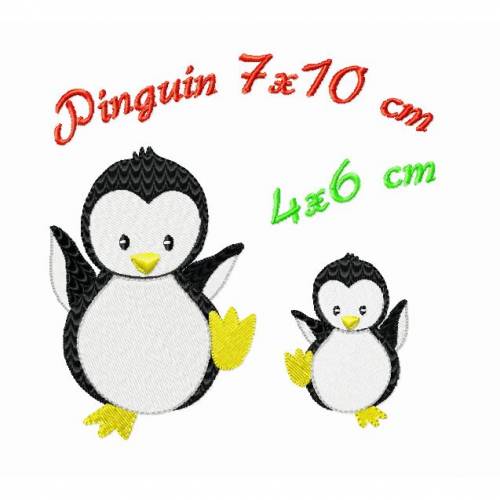 Stickdatei Pinguin 40x60 70x100 mm