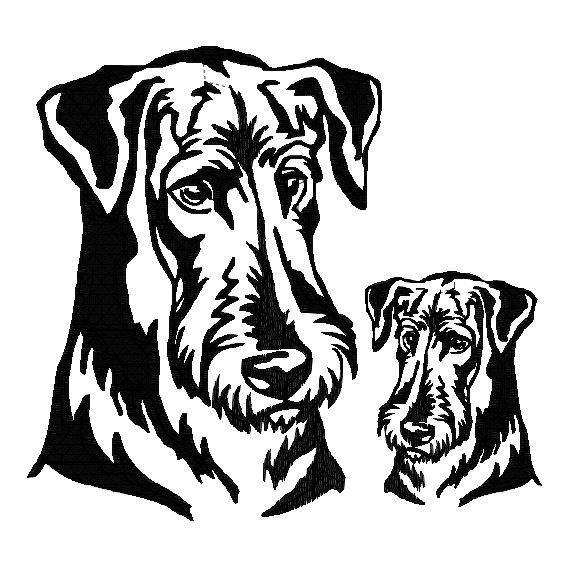 Stickdatei AiredaleTerrier in uni und bunt 2 größen Bild 4