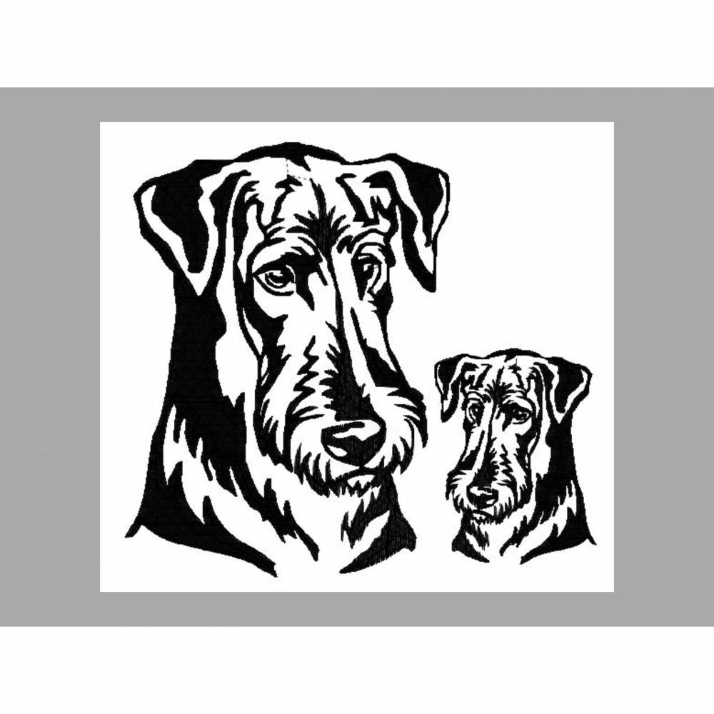 Stickdatei AiredaleTerrier in uni und bunt 2 größen Bild 5