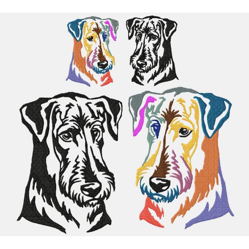 Stickdatei AiredaleTerrier in uni und bunt 2 größen Bild 6
