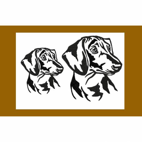 Stickdatei Dachshund Dackel  in 2 größen