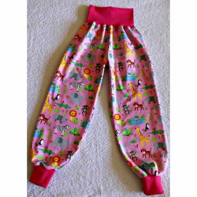 Pumphose Mitwachshose Hose Zootiere Rosa - Pink Gr. 62 - 158