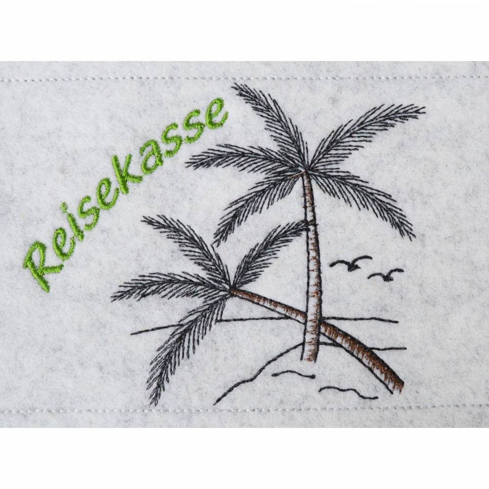 Stickdatei Palme Palmen Meer Urlaub Redwork Bild 2
