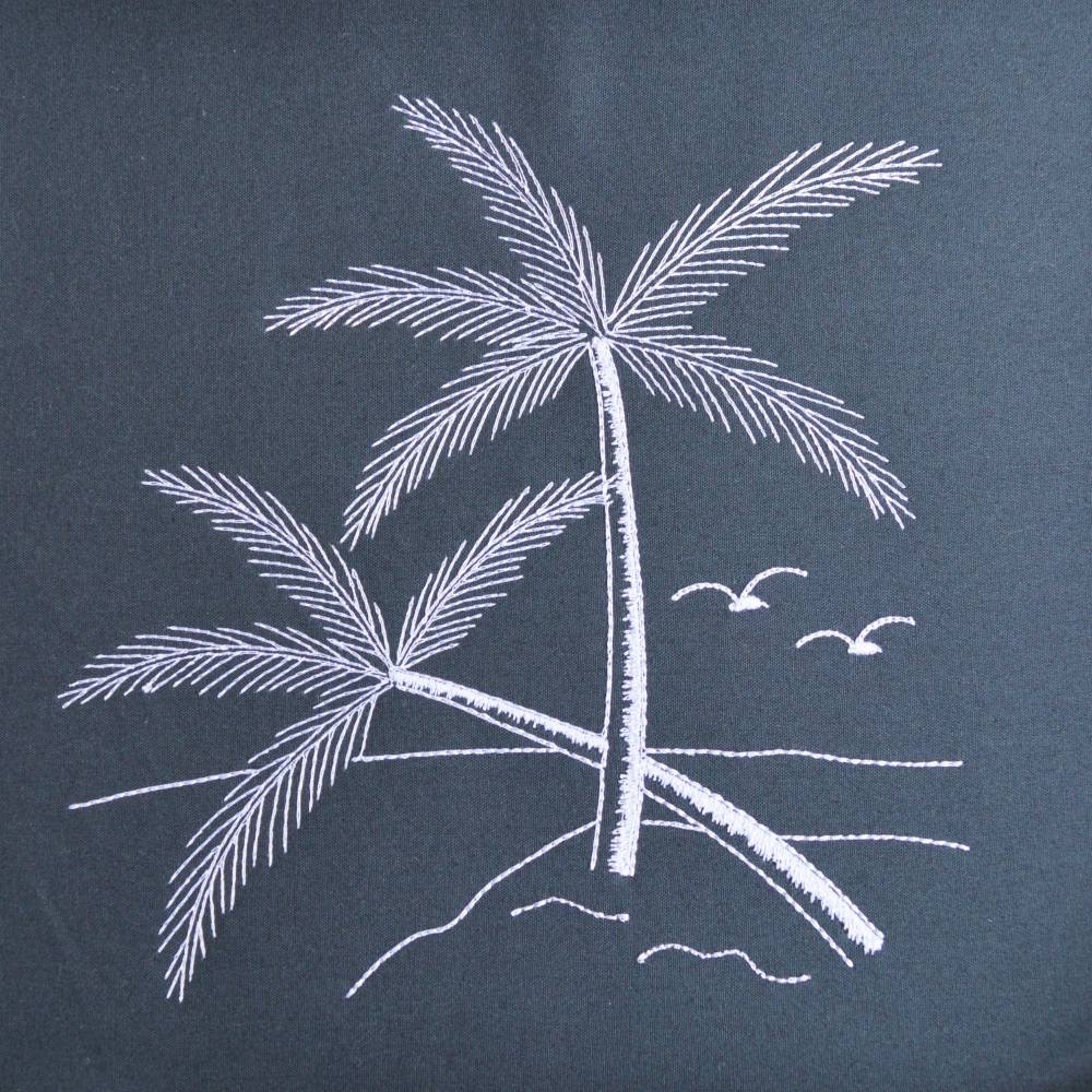 Stickdatei Palme Palmen Meer Urlaub Redwork Bild 3