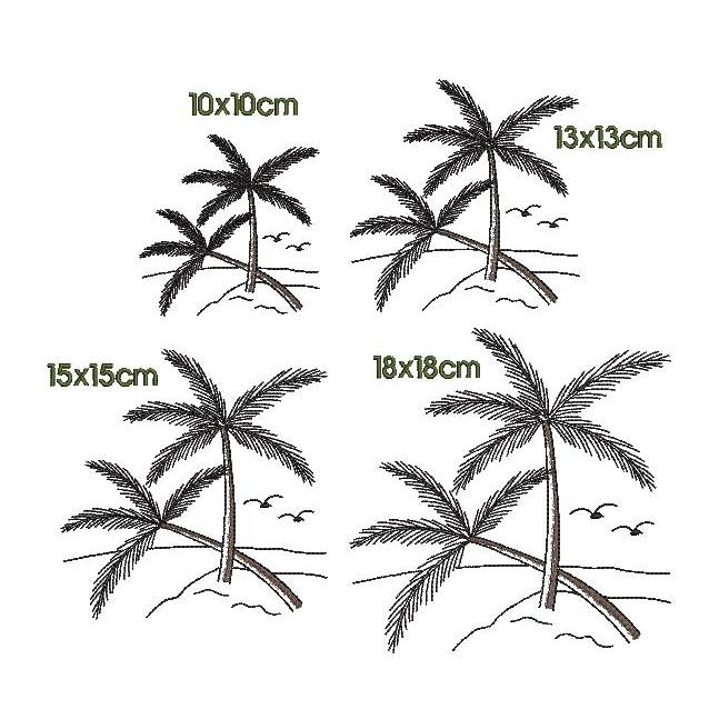 Stickdatei Palme Palmen Meer Urlaub Redwork Bild 5