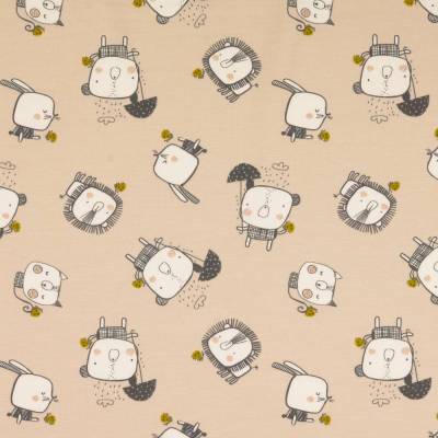 Jersey Stoff  Tiermotiv Organic Baumwoll Jersey Druck