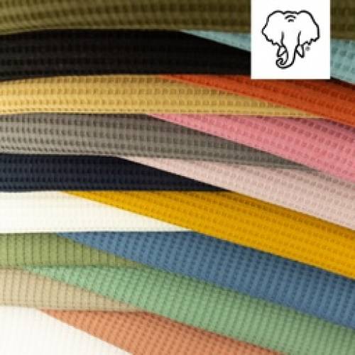 Waffel-Jersey-Snoozy-150 cm breit-50 cm Schritte-Meterware-97 Prozent Baumwolle-3 Prozent Elasthan-300 g/ qm