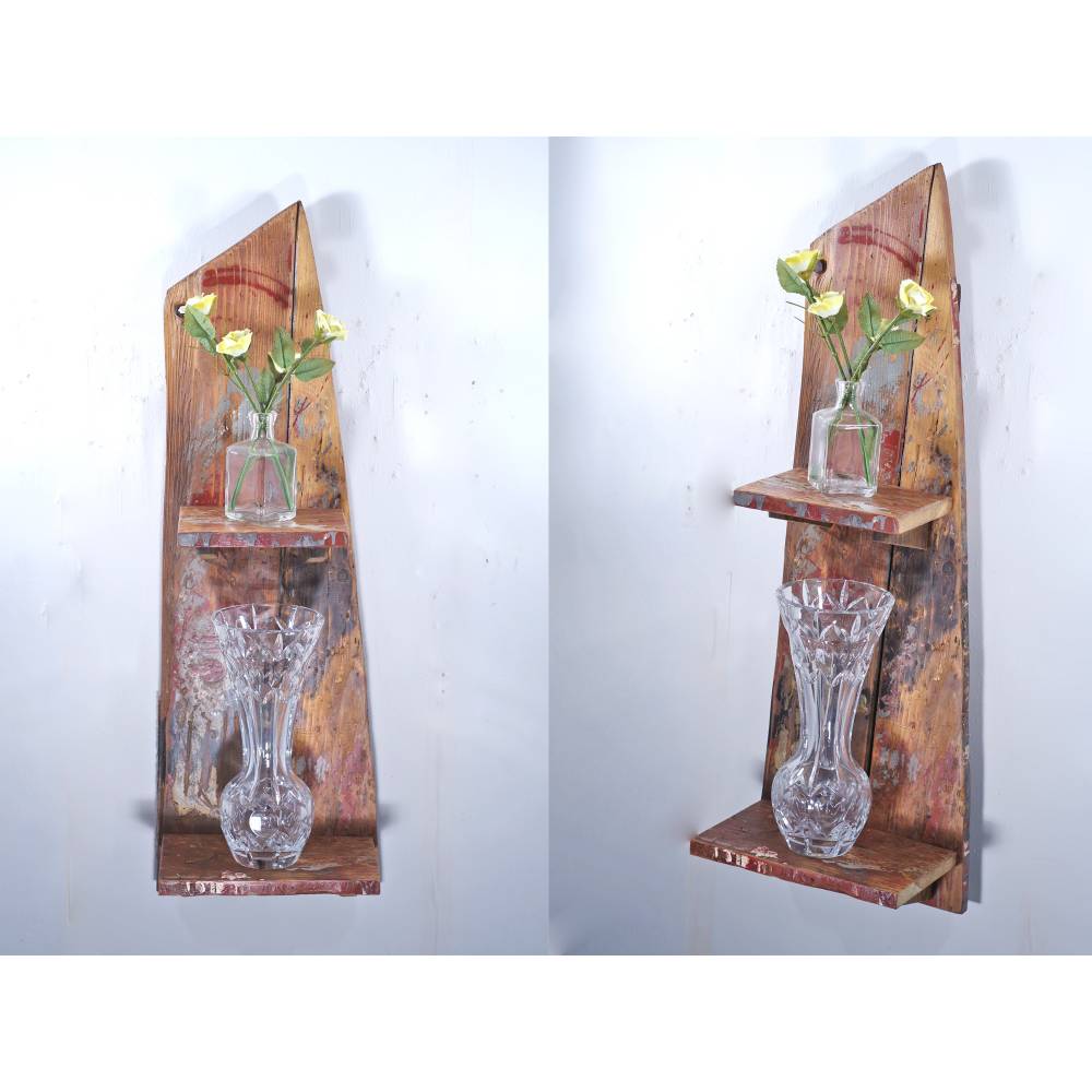 Regal aus Treibholz, buntes Regal aus massives Bohlen, außergewöhnliches Design, Wandschmuck, Wohndeko, Möbel, nachhalti Bild 9