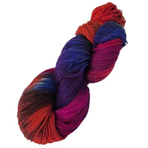 Sockenwolle handgefärbt, 4-fädig, 100g Schurwolle