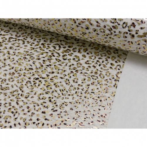 Sweat Shirt Foliendruck Leoprint angeraut, beige Oeko-Tex Standard 100 (1m/17,-€)