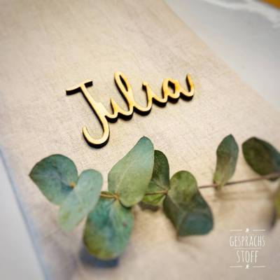 Tischkarten aus Holz Hochzeit  / Schriftzug Name / Gastnamen / Namenskarten / Gastgeschenke / Lasercut
