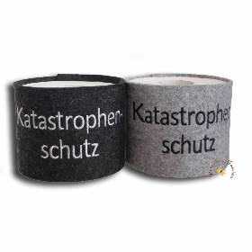 Bestickte Banderolen für Toilettenpapier Klorolle Katastrophenschutz witzige Texte Männergeschenke Deko Bad