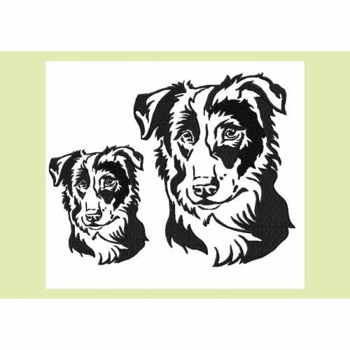 Stickdatei Hund Collie  in 2 größen