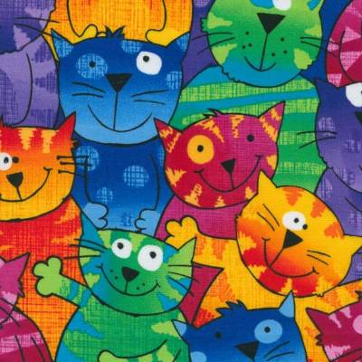 Patchworkstoff Cats von Timeless Treasures C9327 aus reiner Baumwolle für Patchwork, Nähen, Quilten