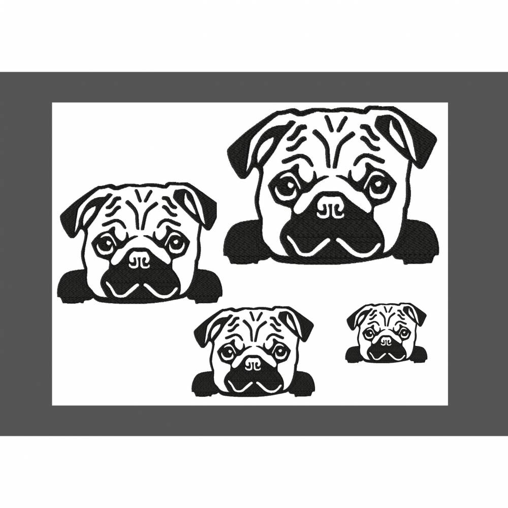 Plotterdatei Mops, gsp, svg, eps Bild 1