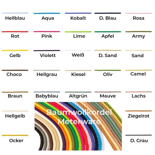 Hochwertige Baumwollkordel-5 mm-Meterware-50cm Schritte-65 Prozent Polyester- 35 Prozent Baumwolle
