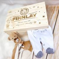Erinnerungsbox aus Holz mit verschiedenen Motiven, Wunschgravur, schönes Geschenk zur Geburt oder Taufe