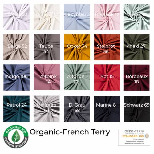 Organic-French Terry-Theresa-GOTS-Global Organic Textile Standard zertifiziert-50 cm Schritte-Meterware