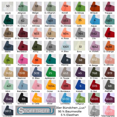 Bündchenstoff-LUC-35-er Schlauchware-25 cm Schritte-Meterware