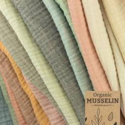 Organic-Musselin-Melange-Tommy-100 % Bio Baumwolle-50cm Schritte-Meterware