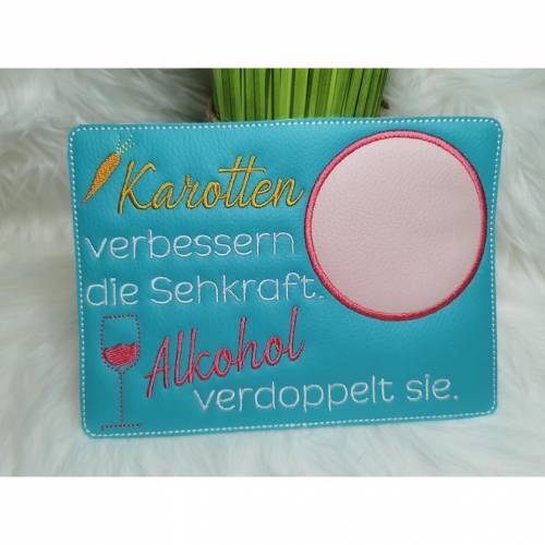 Mugrug Set "Karotten verbessern die Sehkraft..." Stickdatei ITH