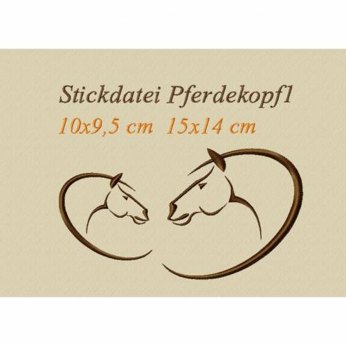 Stickdatei Pferdekopf 100x95  150x140 mm
