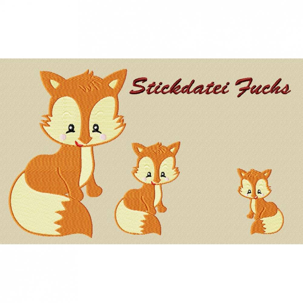 Stickdatei  Fuchs 50x70  70x100  125x180 mm Bild 1