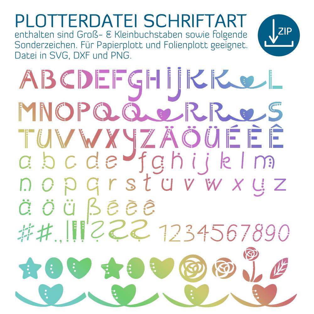 Plotterdatei Schriftart optimiert für den Papierplott, auch für Folienplott, Plott-Datei als svg, dxf von senSEASONal Bild 1